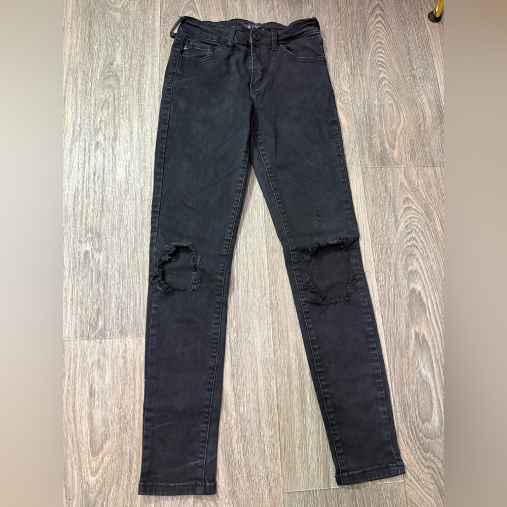 KanCan Black Distressed Knee Skinny Jeans